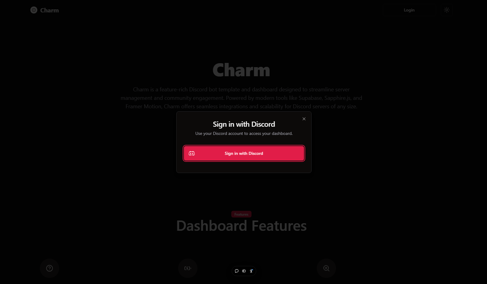 Charm – Discord Dashboard Slide 2